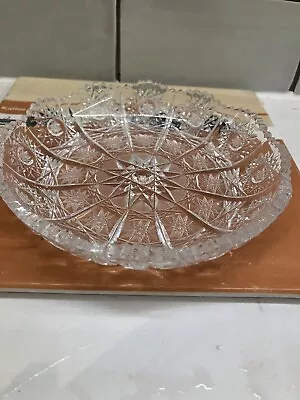 Buy Antique Cut Glass Fruit Plate Bonbon Dish • 5£