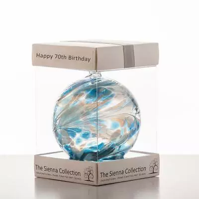 Buy 70th Birthday Gift Sienna Glass Hand Crafted Glass Ball Ornament Gift Present • 14.99£
