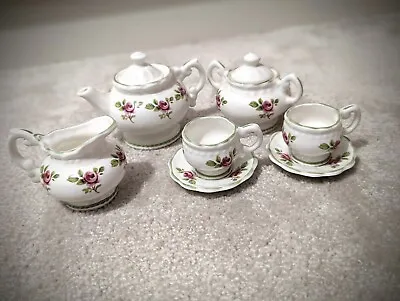 Buy Vintage 90s Royal Crown Duchy Miniature Fine Bone China Tea Set Kawaii Roses  • 15£