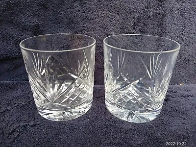 Buy 2 Edinburgh Vintage Stirling Pattern Crystal Whisky Glasses 3  7.5cm High • 14£