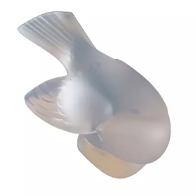 Buy Lalique Crystal France Frosted Sparrow Bird With Head In Wing Glass Figurine • 94.37£