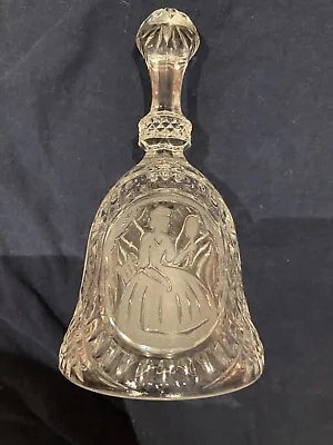 Buy Vintage Large Cut Glass Bell Shaped Ornament - Lady With Mirror - 7.5'' Tall • 5.45£