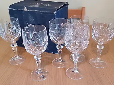 Buy BNIB  Bohemia Crystal  Wine Goblets/Glasses X 6, Made In Czech Republic • 29£