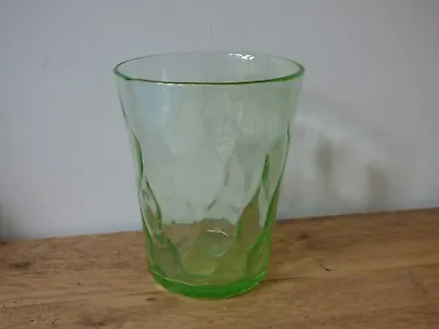 Buy W@w British Studio Art & Crafts Green Uranium Lead Glass Flower Vase Free Uk P+p • 25.19£