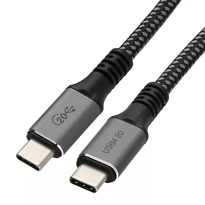 Buy CERTIFIED USB4 USB Type C Cable 20Gbps Upto 95W 4K60 E-Mark Metal Ends 2m/3m/4m • 16.44£