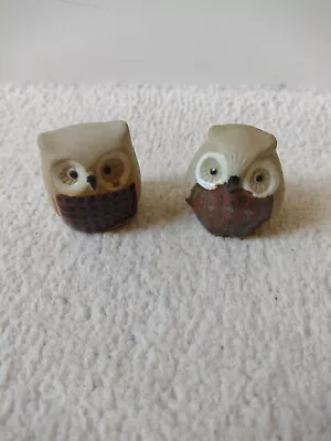 Buy Vintage Small Size Clay Pottery Owl Figurine Set Of 2 Collectable Used  • 16.99£