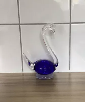 Buy Art Glass - Collectable Sabino Glass Swan -blue /Clear * 6” Tall * Sabina Label • 9.99£