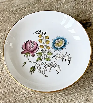 Buy Small Vintage Minton China Trinket Dish With Floral Pattern Gilt Rim • 2.99£