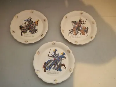 Buy  3 Axe Vale Pottery Plates  Medieval Knight.Devon Pottery. Excellent Cond.8 Inch • 12£
