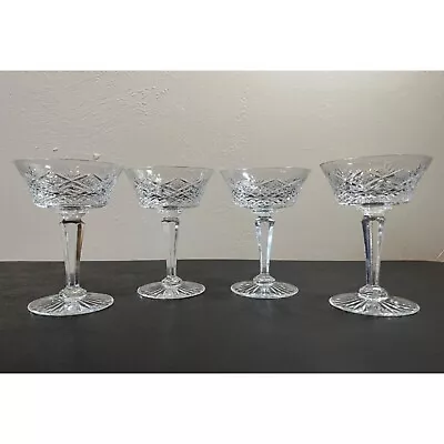 Buy 4 Champagne Coupe Sherbet Cocktail Crystal Glass Mussette Barware Art Deco FLAWS • 38.41£