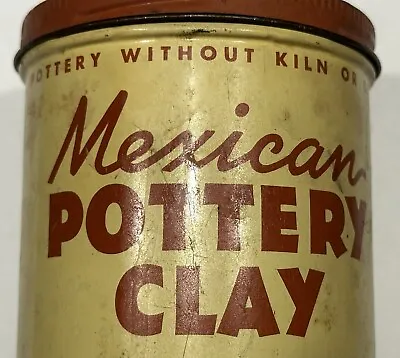 Buy AMACO Vintage Tin MEXICAN POTTERY CLAY American Art Clay Co Indiana USA FULL Can • 23.70£