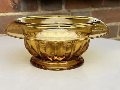 Buy VINTAGE 1930s DAVIDSON Amber Glass Rose Bowl Vase Dish • 20£