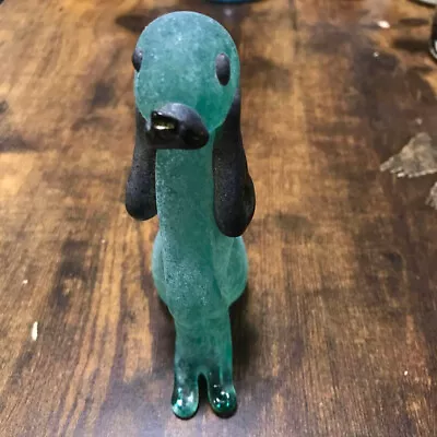 Buy Murano Glass Figure Venetian Object Art Glass Antique Dog Green • 132.28£