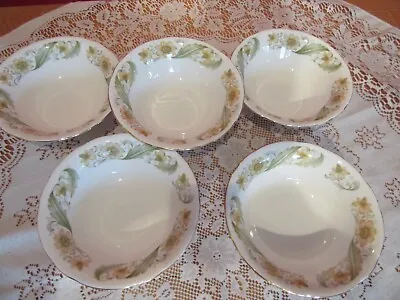 Buy Lovely Vintage Bone China Duchess Greensleeves  Cereal Soup Dessert Bowls X 5 • 15£