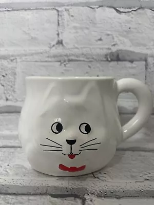 Buy Rare Vintage 1970s Brixham Pottery Devon 3D White Cat Mug • 13.99£