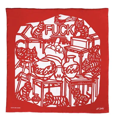 Buy Ai Weiwei - Cats And Dogs   Sold Out Limited Edition Silk Scarf   NEW • 426.76£