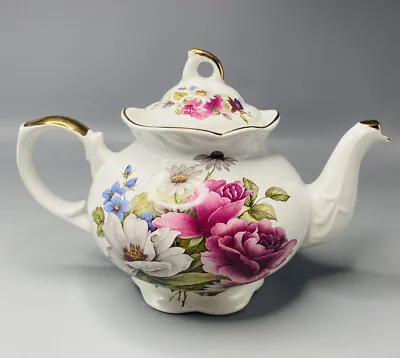 Buy Vintage Arthur Wood & Son Rose Floral Teapot Staffordshire England #6471 • 36.48£