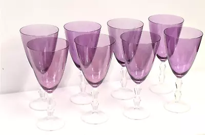 Buy 7 - 16 Oz LENOX MCM Amethyst Purple Wine Water Glasses Stemmed Glass - 10.1 • 42.44£