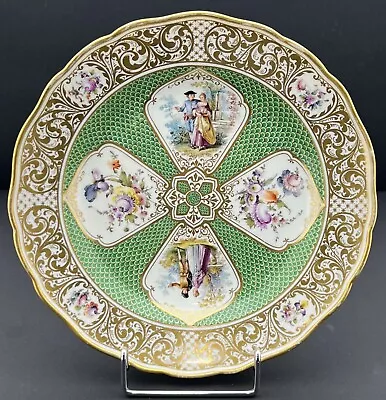 Buy Antique, Meissen, Porcelain Decorative Gold Plated Plate, 1852-1870, 24cm/ 9.44  • 223.78£
