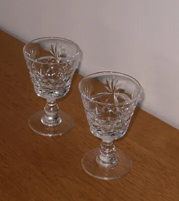 Buy 2 X ROYAL BRIERLEY - Bruce Pattern Cut Glass Small Glasses - 8.5 Cm Tall • 5.35£