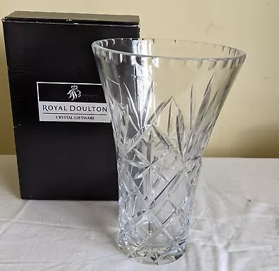 Buy Royal Doulton Newbury Flared Vase 10  Fine Lead Crystal, Boxed CINEWB00758 • 10£