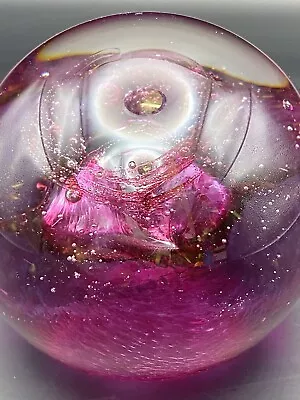 Buy   Vintage Caithness ‘Fireball’ Glass Paperweight Pink/Clear  • 7.99£