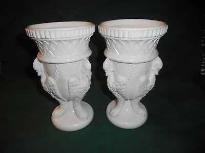 Buy Pair Of Antique Milk / Slag Glass Vases, Probably Sowerby • 70£