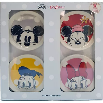 Buy Disney X Cath Kidston Set Of 4 Coasters Mickey Mouse Royal Stafford Earthenware • 49.99£