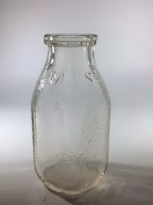 Buy Vintage 50’s Third Quart Milk Bottle M.B.S INDIANAPOLIS Textured Glass • 23.14£