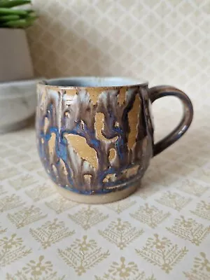 Buy Vintage Studio Pottery Mug Tea Espresso Hand Thrown Handmade Brown Blue Signed • 18.99£