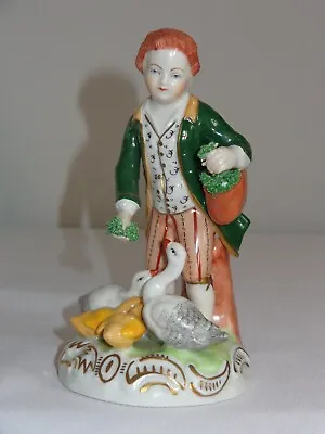 Buy Carl Thieme Dresden Porcelain Figurine ~ Feeding Time ~ Boy Feeding Ducks • 48.03£