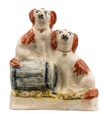 Buy An Antique Stafforshire Pottery Dog Figure Of King Charles Spaniels • 355.59£