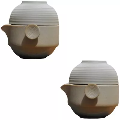 Buy  2 Sets Teapot Pottery Travel Antique Loose Leaf Teapots Portable • 24.25£