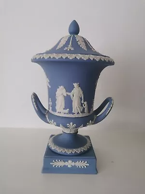 Buy Wedgwood Blue Jasperware  Lidded Urn Vase • 51£