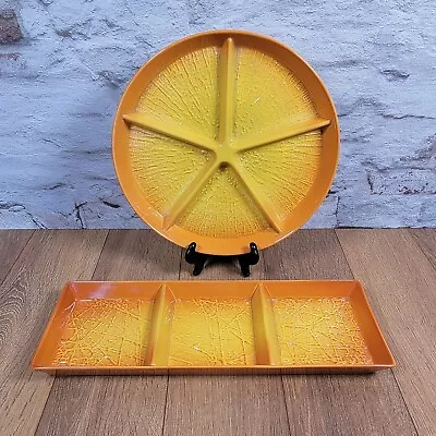 Buy 2x Carlton Ware Orange Yellow Sky Sunglow Serving Platters • 35.99£