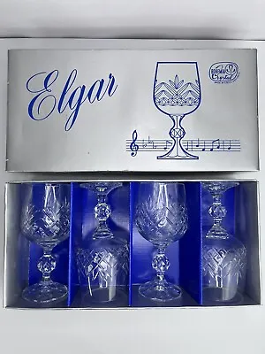 Buy Vintage Set Of 4 Bohemia Hand Cut Lead Crystal  Goblet 230ml Glass Czechoslovak • 32.40£