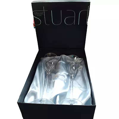 Buy 2 Stuart Crystal Champagne Flutes Boxed • 39.99£