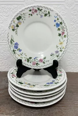 Buy 6 Farberware Stoneware English Garden 225 Plates Dishes 6.5  Saucer Flower Rim • 73.86£