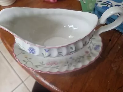 Buy Johnson Brothers  Summer Chintz  Floral Pattern Gravy/Sauce Boat & Underplate • 3£