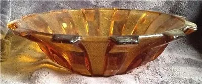 Buy Art Deco Amber Glass Large Bowl Circa 1930s • 34.50£