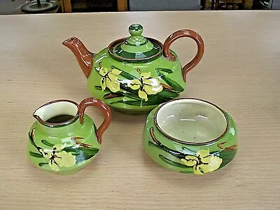Buy Beautiful Antique Watcombe Torquay Ware Tea Set - Iris Pattern • 125£