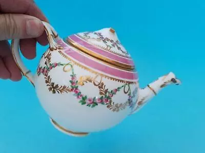 Buy Very Rare Antique Minton Teapot, Rose Swags & Pink Decoration, Coalport Interest • 36£