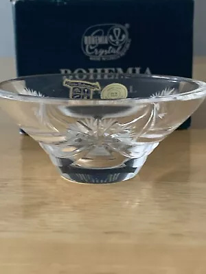 Buy Vintage Sklo Bohemia Czech 24% Pbo Hand Cut Crystal Miniature Glass Bowl Boxed • 10£
