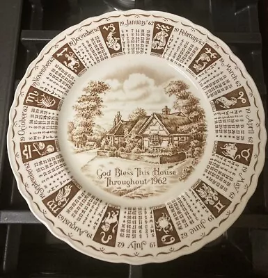 Buy 1962 Alfred Meakin Staffordshire England CALENDAR PLATE God Bless Our House Rare • 12.01£