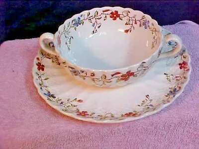 Buy Spode Copeland WICKER DALE Cream Soup Cup/Bowl & Saucer Made In England  • 17.24£
