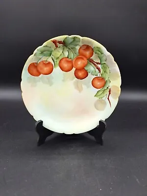 Buy Signed Antique Hand Painted French Jpl Limoges Porcelain Plate Cherries Gold Rim • 11.57£