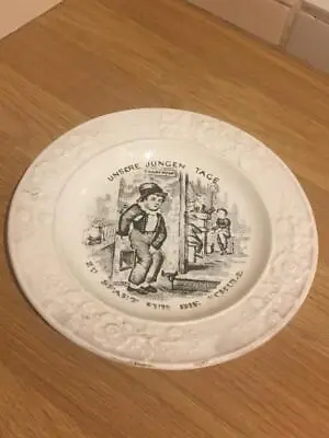 Buy Antique 19c Creamware Transfer Printed Plate - German • 14.99£