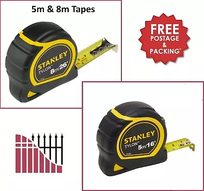 Buy Stanley Pocket Measure Tylon Tape | 5m & 8m | Durable | Imperial & Metric • 11.49£