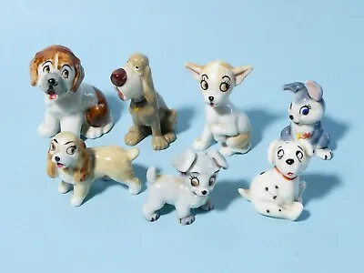 Buy 7 X Vintage Porcelain Wade Whimsies 6 Disney Dogs & 1 Rabbit Ornaments • 67.50£