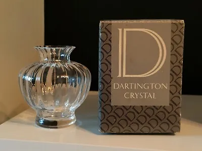 Buy Vintage Dartington Crystal Ripple Vase By Frank Thrower - 10cm High - Boxed • 10.99£